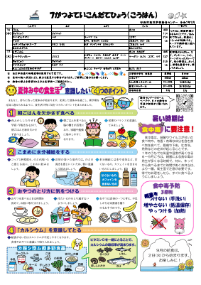 R7.7家庭配布用献立表(高花).pdfの2ページ目のサムネイル
