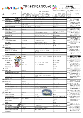 R7.7　予定献立表.pdfの1ページ目のサムネイル