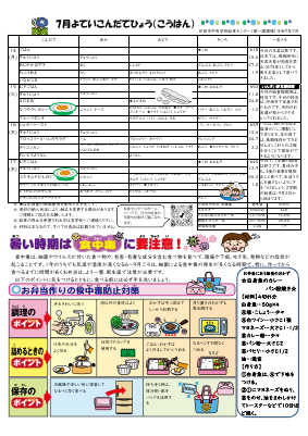 R7.7　予定献立表.pdfの2ページ目のサムネイル