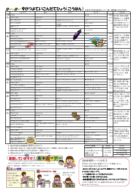 R7.9　予定献立表.pdfの2ページ目のサムネイル