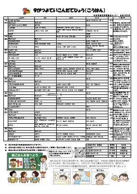 R7年９月家庭配布用献立表（高花）.pdfの2ページ目のサムネイル