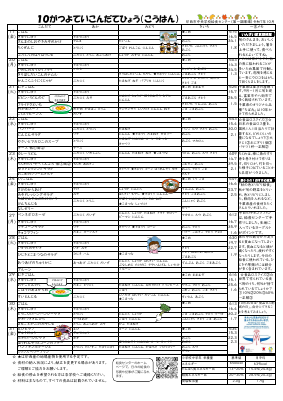 R7.10予定献立表.pdfの2ページ目のサムネイル