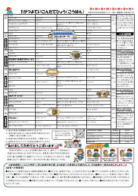 R８.1予定献立表.pdfの2ページ目のサムネイル