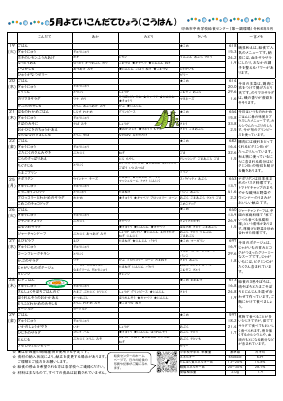第一⑤　予定献立表.pdfの2ページ目のサムネイル