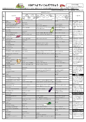 第二⑩　家庭配布用献立表_小学校_.pdfの1ページ目のサムネイル