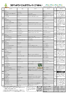 R7.5 予定献立表.pdfの2ページ目のサムネイル